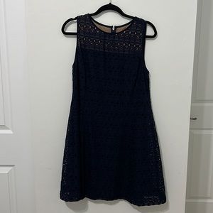 👗Navy Blue Lauren by Ralph Lauren Women's Petite Lace Dress
